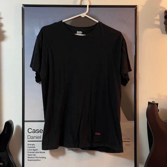 SUPREME Hanes Comfort Soft Tee - Large - Black T Shirt & Small Box Logo - 2018 - Picture 1 of 5